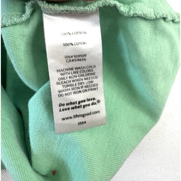 Life Is Good Wildwood Crusher Tee S Green Dog Paddleboard Nature Graphic Shirt - Picture 6 of 11